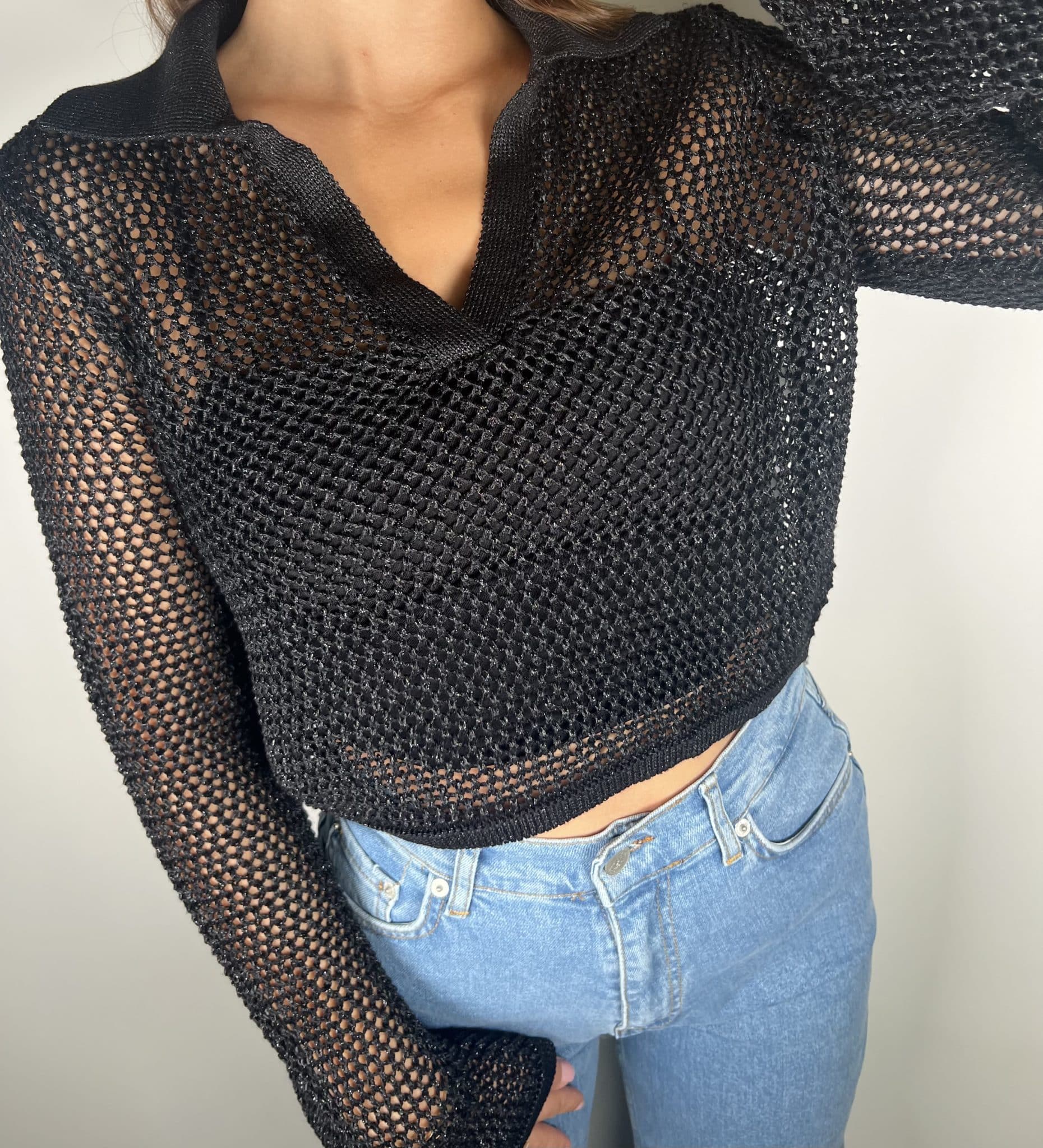 Pull on sale noir brillant